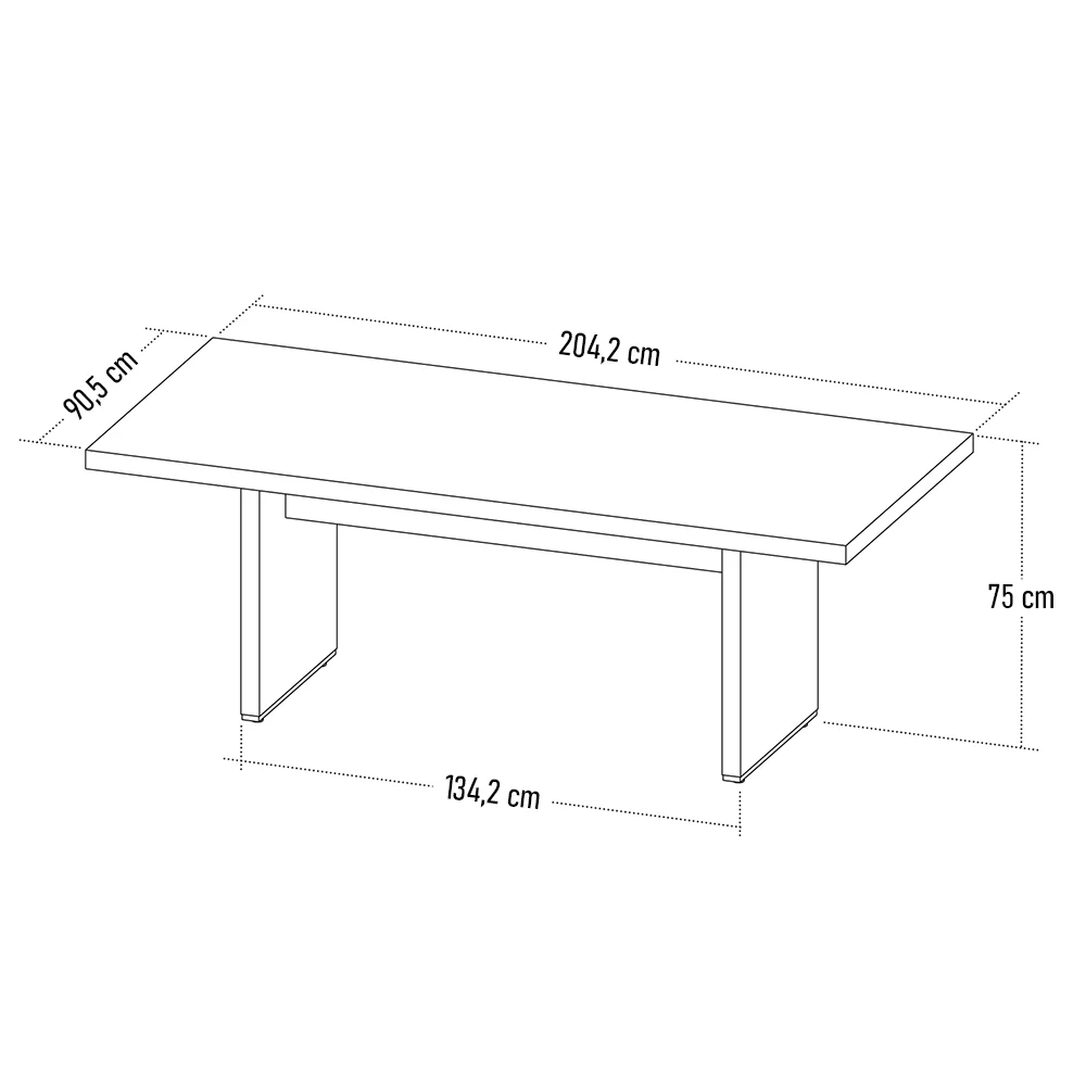 Kit 2 Mesas de Escritório Reunião 200cm Corp A06 Charuto/Preto - Mpozenato