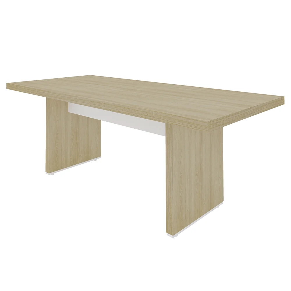 Kit 2 Mesas de Escritório Reunião 200cm Corp A06 Carvalho/Branco - Mpozenato