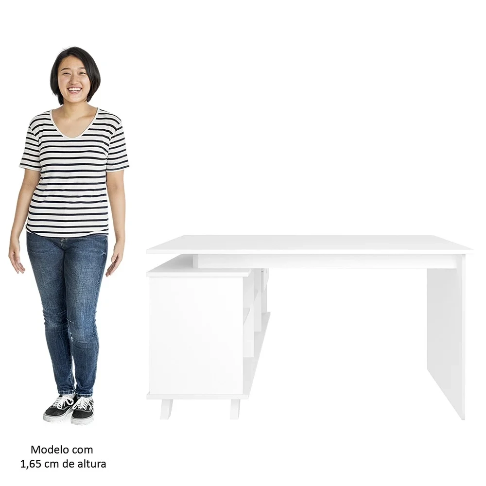 Conjunto Escritório Home Office 4 Peças Golden A06 Branco - Mpozenato