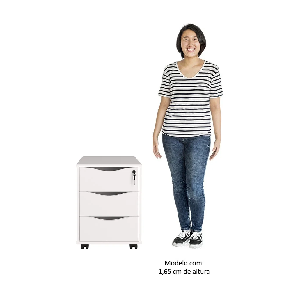 Conjunto Escritório Home Office 4 Peças Golden A06 Branco - Mpozenato