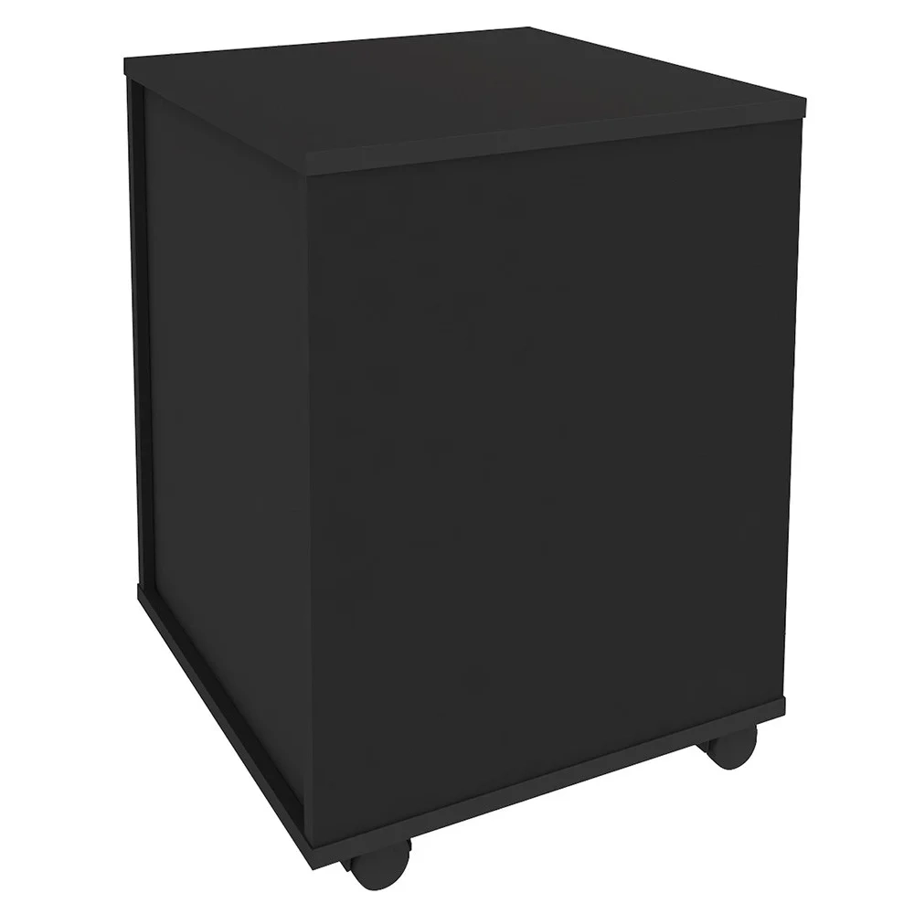 Mesa Escrivaninha Lux Industrial e Gaveteiro com Rodízios Nil A06 Freijó/Preto - Mpozenato