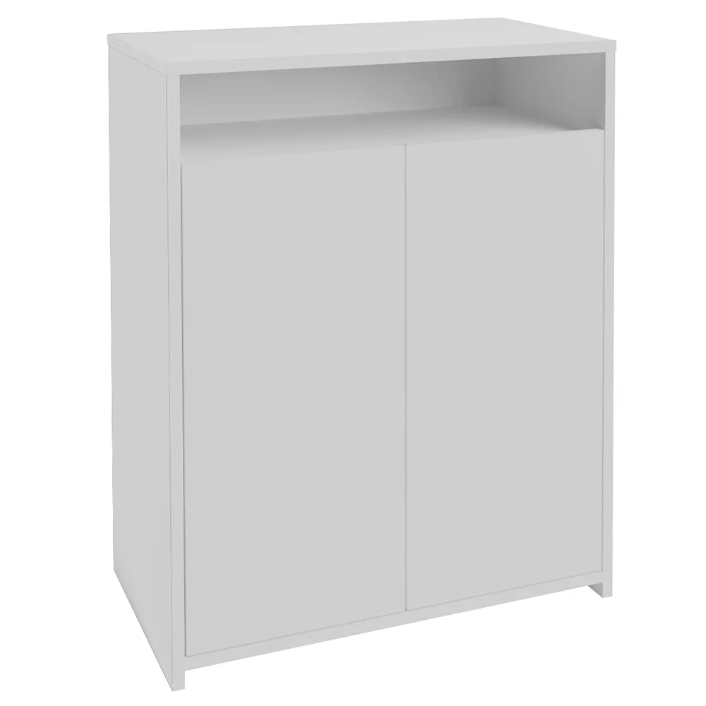 Kit 2 Balcão para Escritório Café 60cm 2 Portas Look A06 Branco - Mpozenato