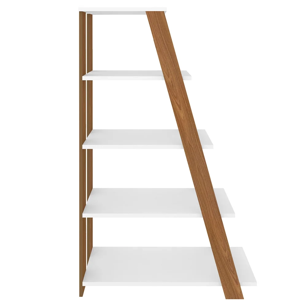 Kit 2 Estante Multiuso Decorativa 5 Prateleiras Stela A06 Freijó/Branco - Mpozenato 