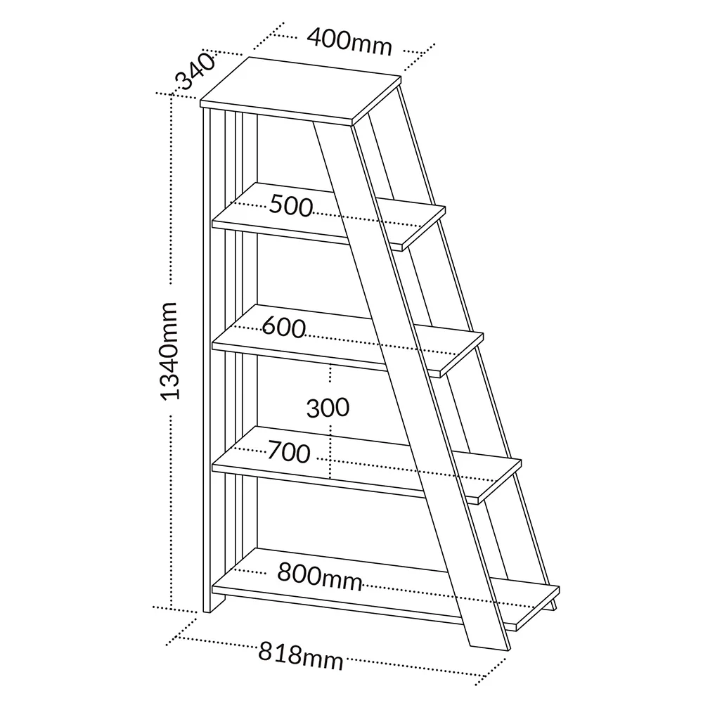 Kit 2 Estante Multiuso Decorativa 5 Prateleiras Stela A06 Freijó/Branco - Mpozenato 