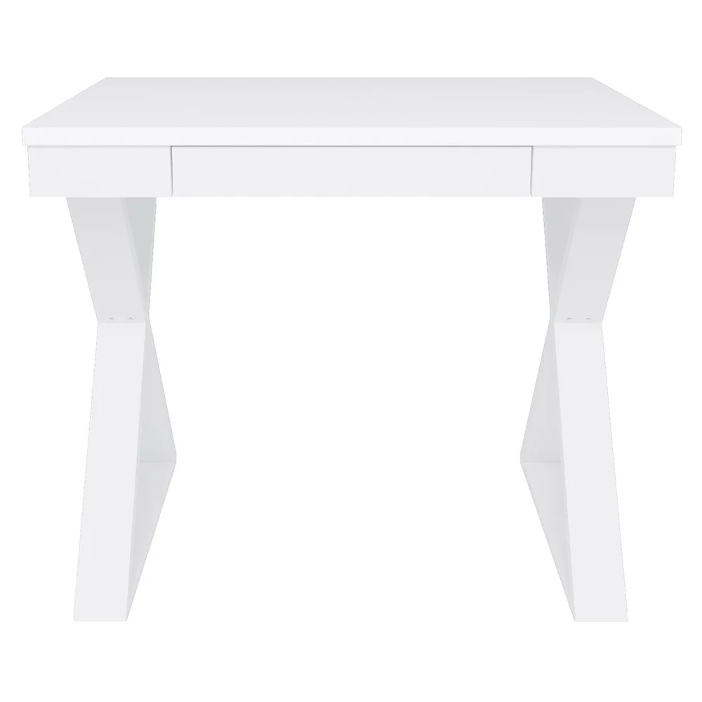 Mesa Escrivaninha 90cm Veneti e Estante Livreiro 90x187cm Lean A06 Branco - Mpozenato
