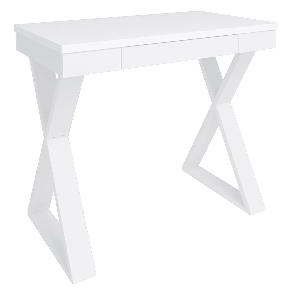 Mesa Escrivaninha 90cm Veneti e Estante Livreiro 90x187cm Lean A06 Branco - Mpozenato