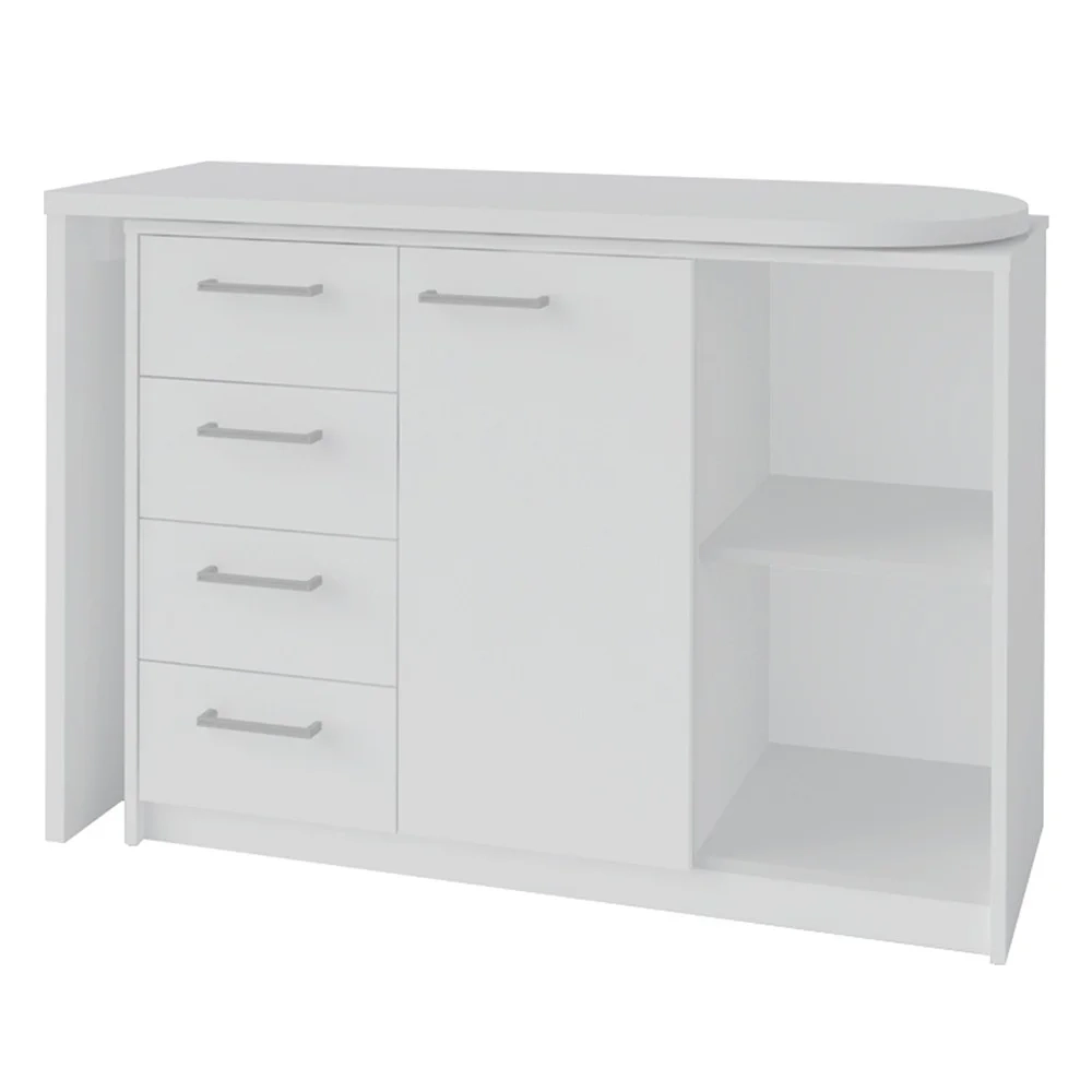 Mesa Escrivaninha Lagan e Estante Livreiro 90x187cm Lean A06 Branco - Mpozenato