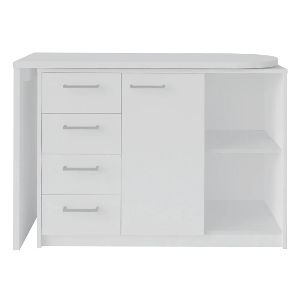 Mesa Escrivaninha Lagan e Estante Livreiro 90x187cm Lean A06 Branco - Mpozenato