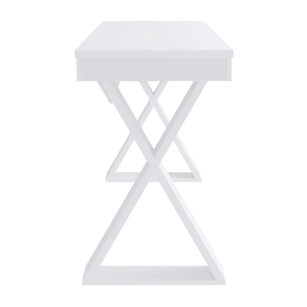 Mesa Escrivaninha 90cm Veneti e Estante Livreiro 45x81cm Lean A06 Branco - Mpozenato