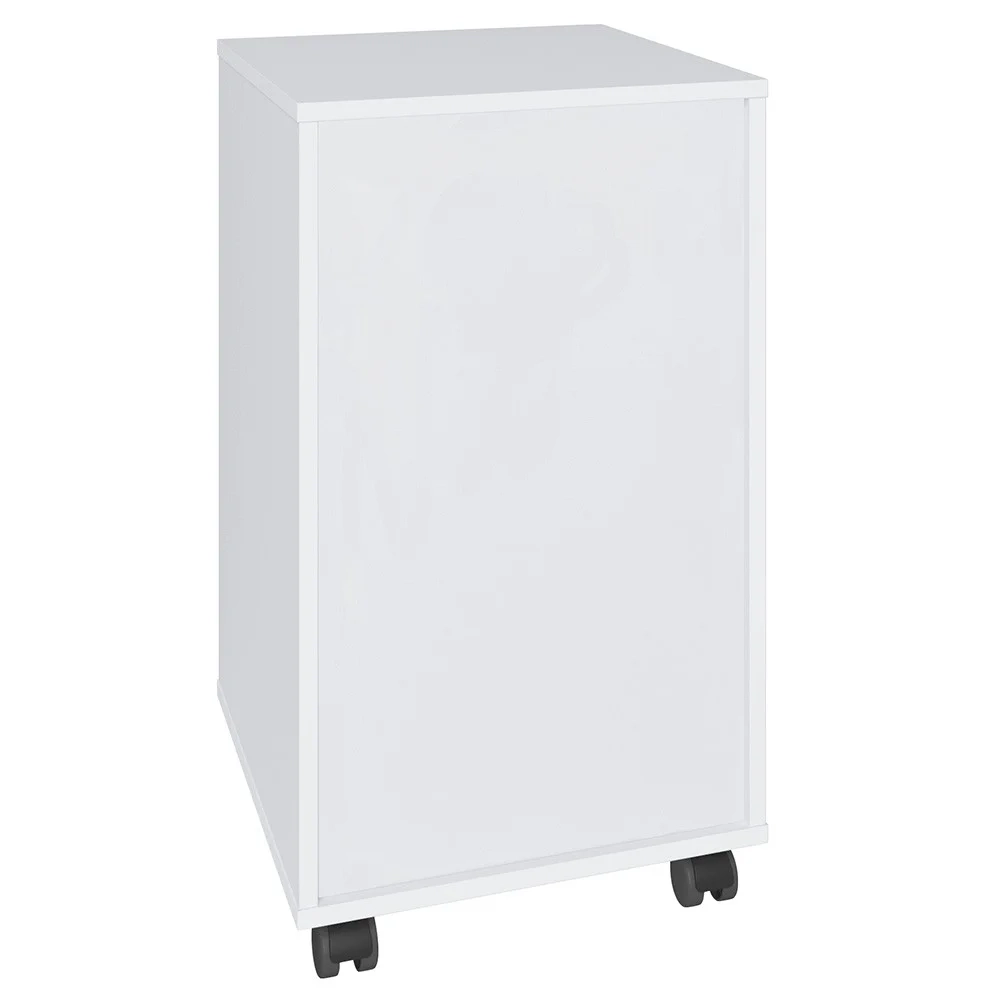 Mesa Escrivaninha em L Eron e Gaveteiro com Rodízios Mity A06 Branco - Mpozenato