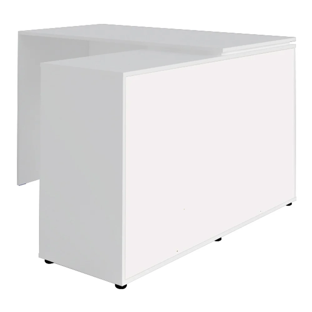 Mesa Escrivaninha em L Link e Estante Livreiro 45x81cm Lean A06 Branco - Mpozenato