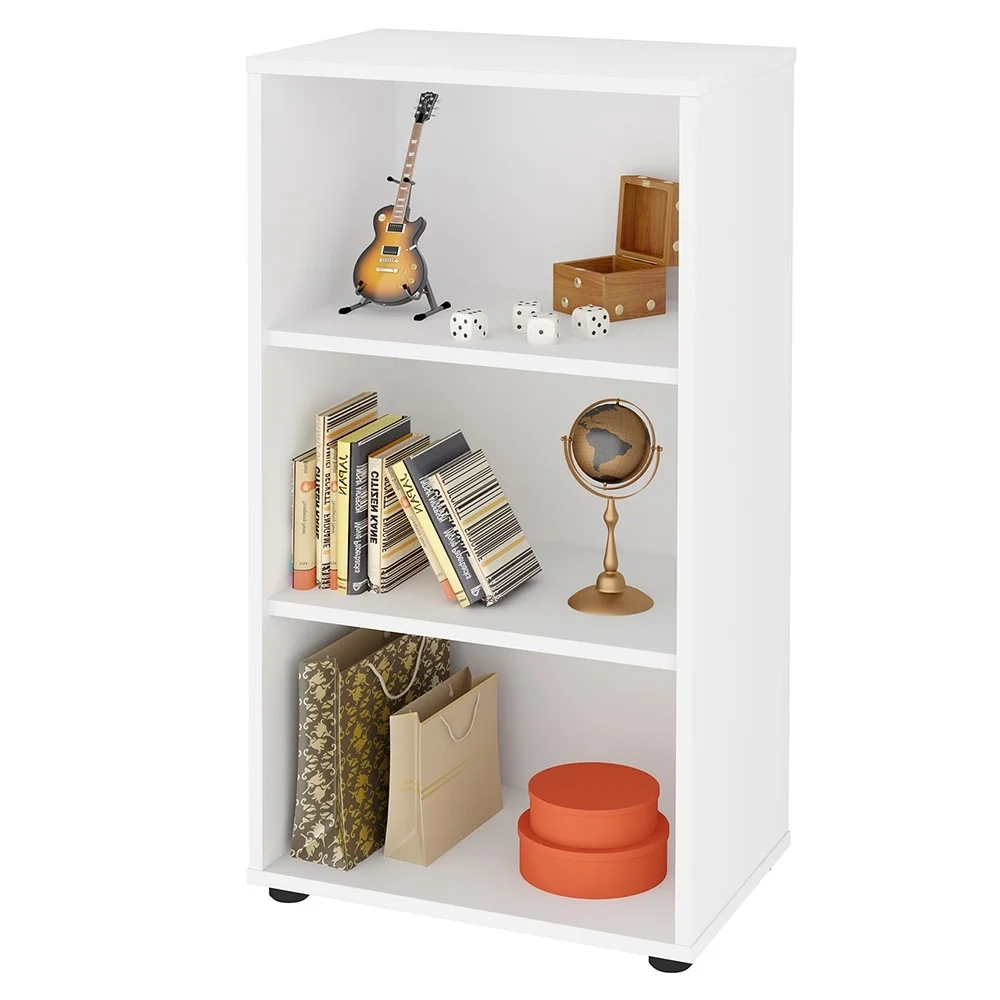 Mesa Escrivaninha em L Link e Estante Livreiro 45x81cm Lean A06 Branco - Mpozenato