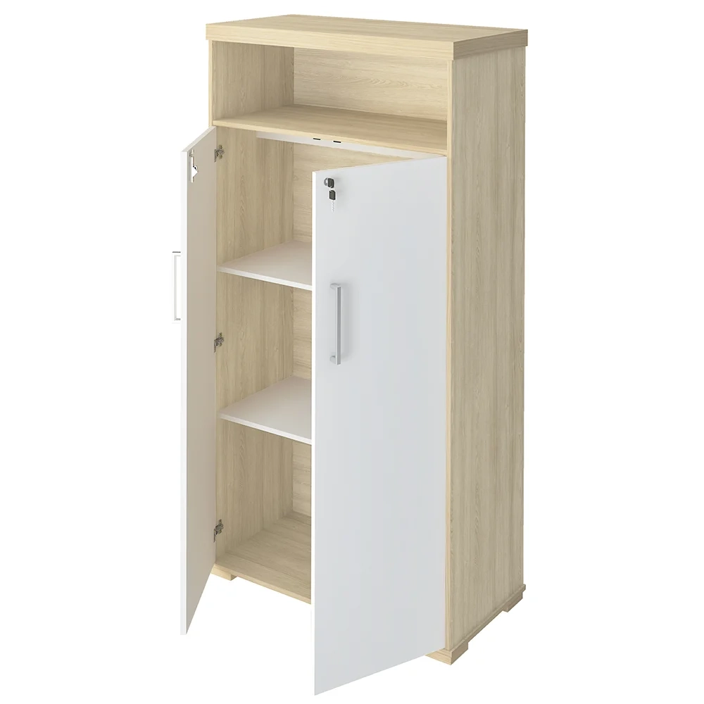 Conjunto Escritório Home Office 3 Peças Mesa em U Corp A06 Carvalho/Branco - Mpozenato