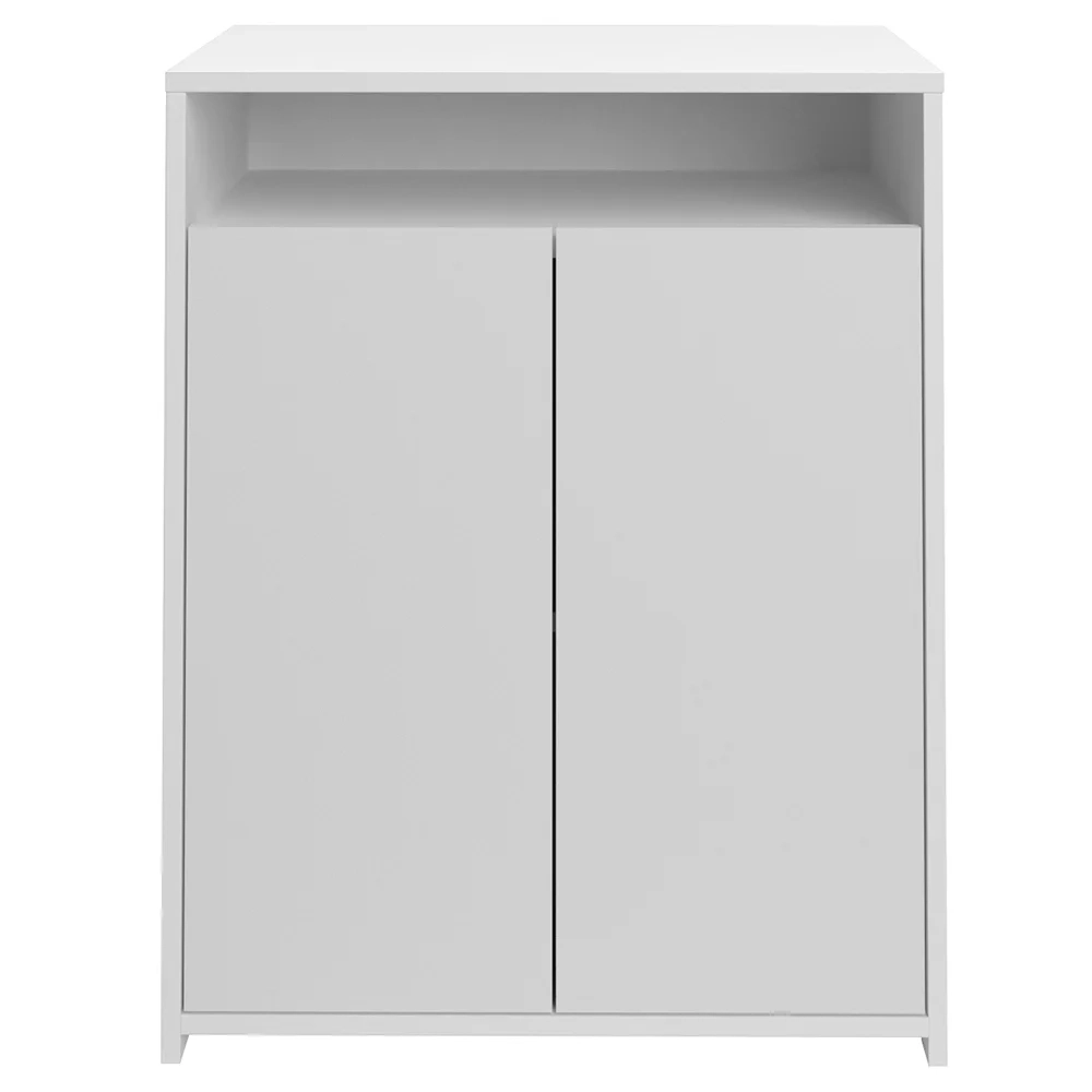 Mesa Escrivaninha em L Eron e Balcão 60cm 2 Portas Look A06 Branco - Mpozenato