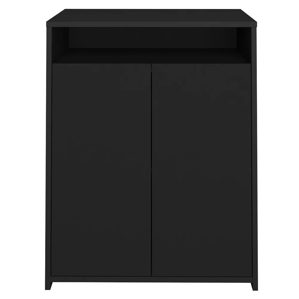 Mesa Escrivaninha em L Eron e Balcão 60cm 2 Portas Look A06 Preto - Mpozenato