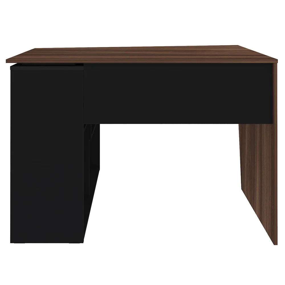 Kit 2 Mesas Escrivaninha 2 em 1 com Nichos Arbo A06 Ipê/Preto - Mpozenato