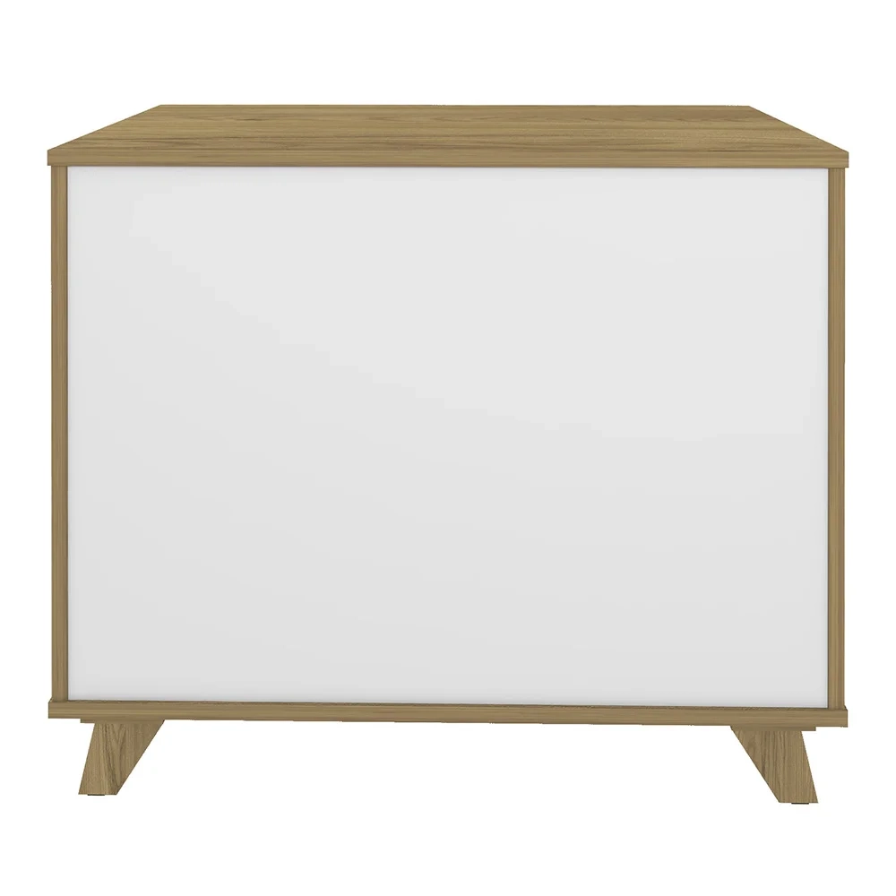 Balcão para Escritório 1 Porta 3 Gavetas 90cm Merano A06 Olmo/Branco - Mpozenato