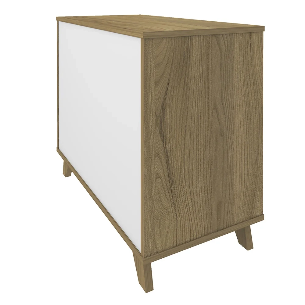 Balcão para Escritório 1 Porta 3 Gavetas 90cm Merano A06 Olmo/Branco - Mpozenato