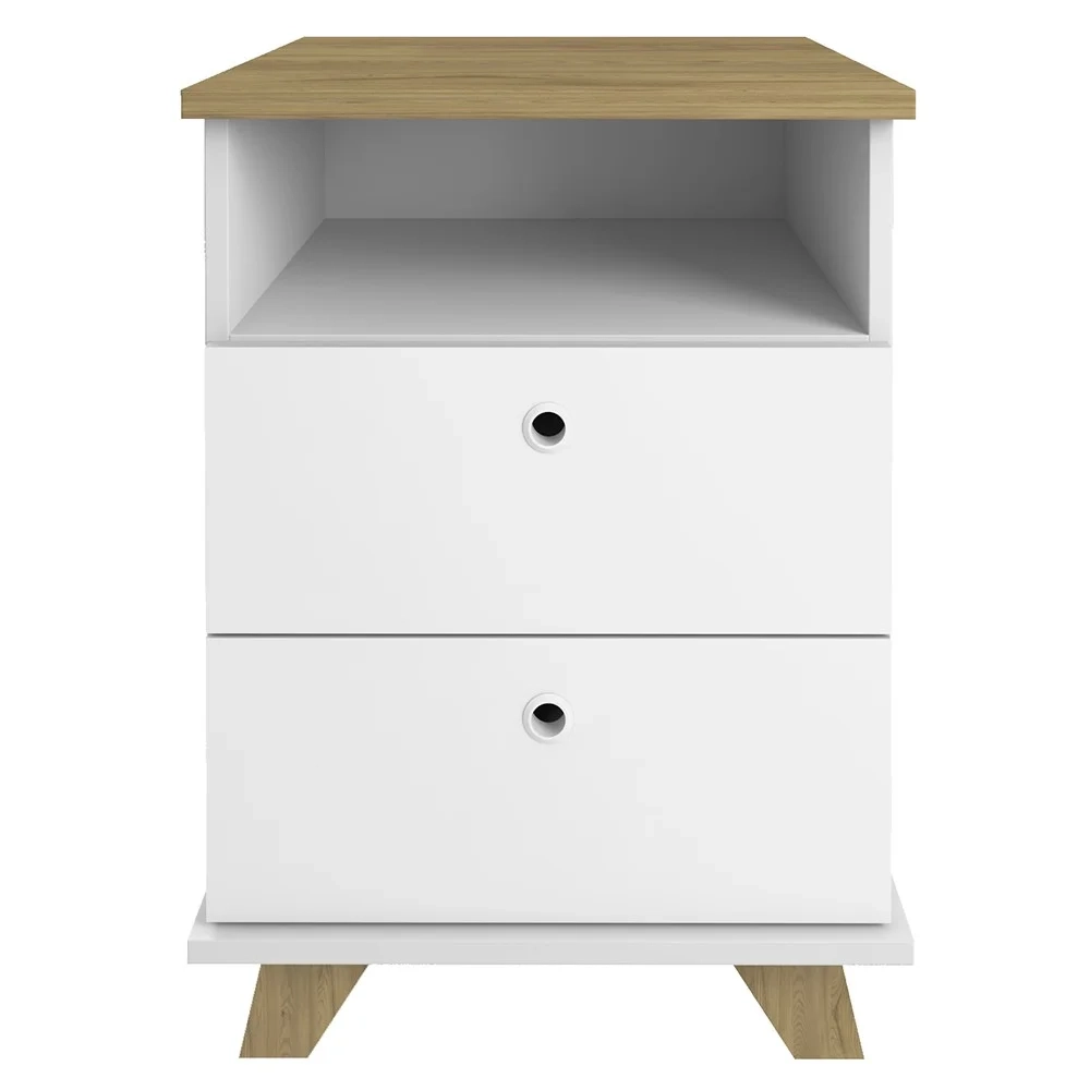 Conjunto Escritório Home Office 3 Peças Darte A06 Olmo/Branco - Mpozenato