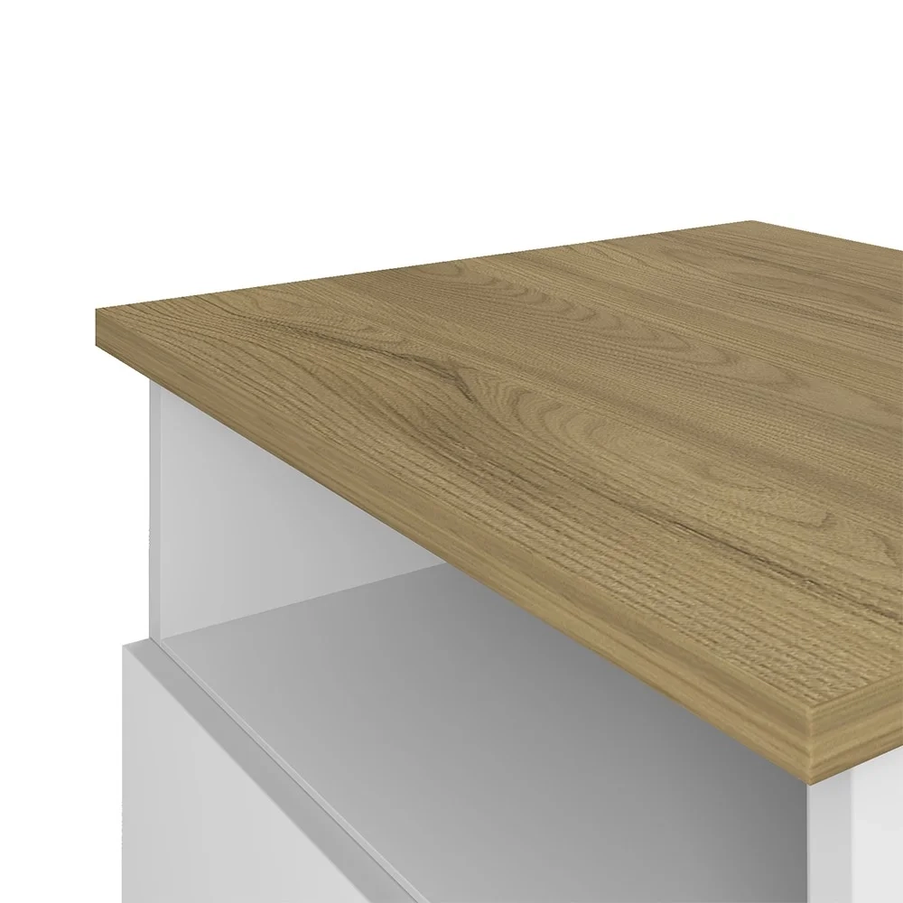 Conjunto Escritório Home Office 3 Peças Darte A06 Olmo/Branco - Mpozenato