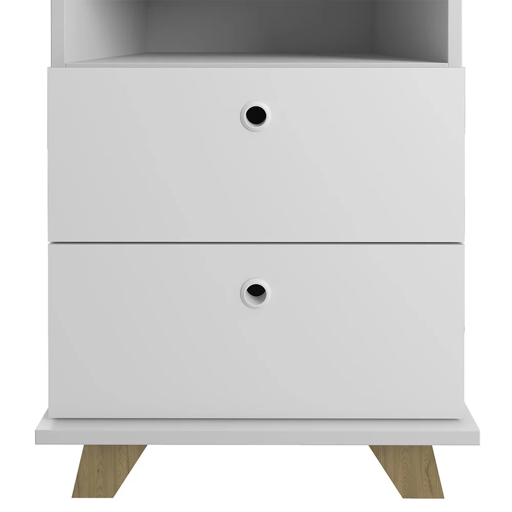 Conjunto Escritório Home Office 3 Peças Darte A06 Olmo/Branco - Mpozenato