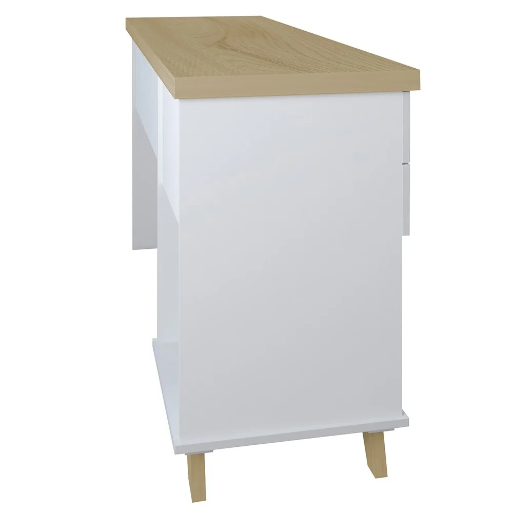 Conjunto Escritório Home Office 3 Peças Elai A06 Olmo/Branco - Mpozenato