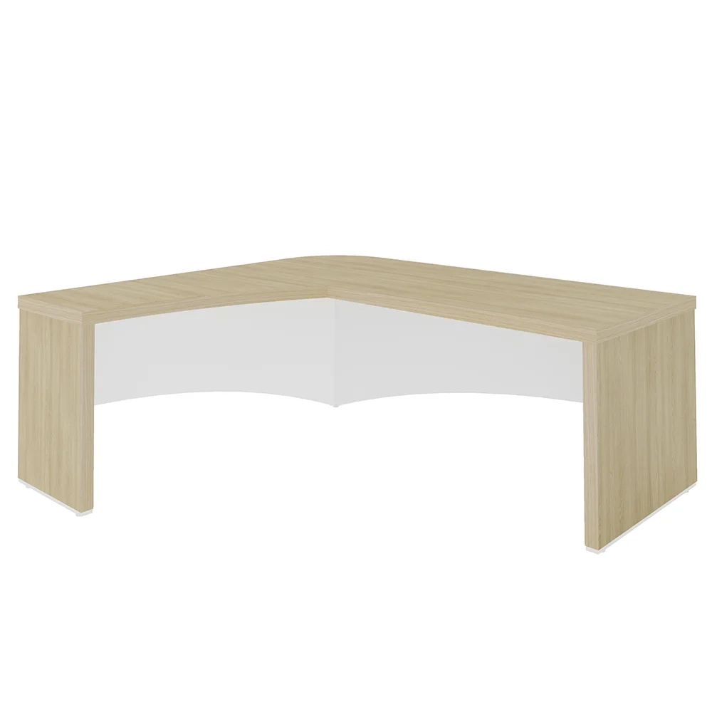 Conjunto Escritório Home Office 3 Peças Mesa em L Corp A06 Carvalho/Branco - Mpozenato