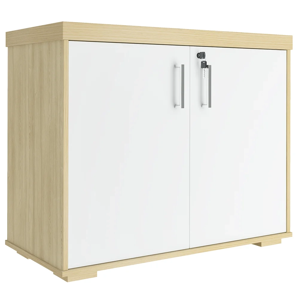 Conjunto Escritório Home Office 3 Peças Mesa em L Corp A06 Carvalho/Branco - Mpozenato