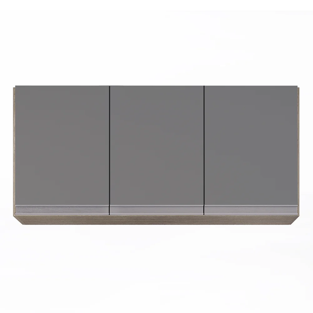 Armário de Cozinha Modulado de Canto 7 Peças CP19 Balcão sem Tampo Castanho/Cinza - Lumil