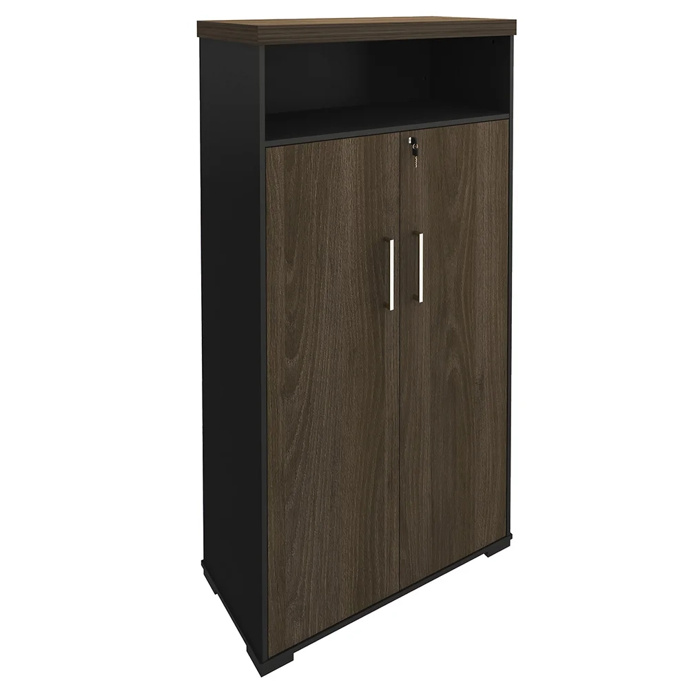 Conjunto Escritório Home Office 3 Peças Mesa Diretor Corp A06 Charuto/Preto - Mpozenato