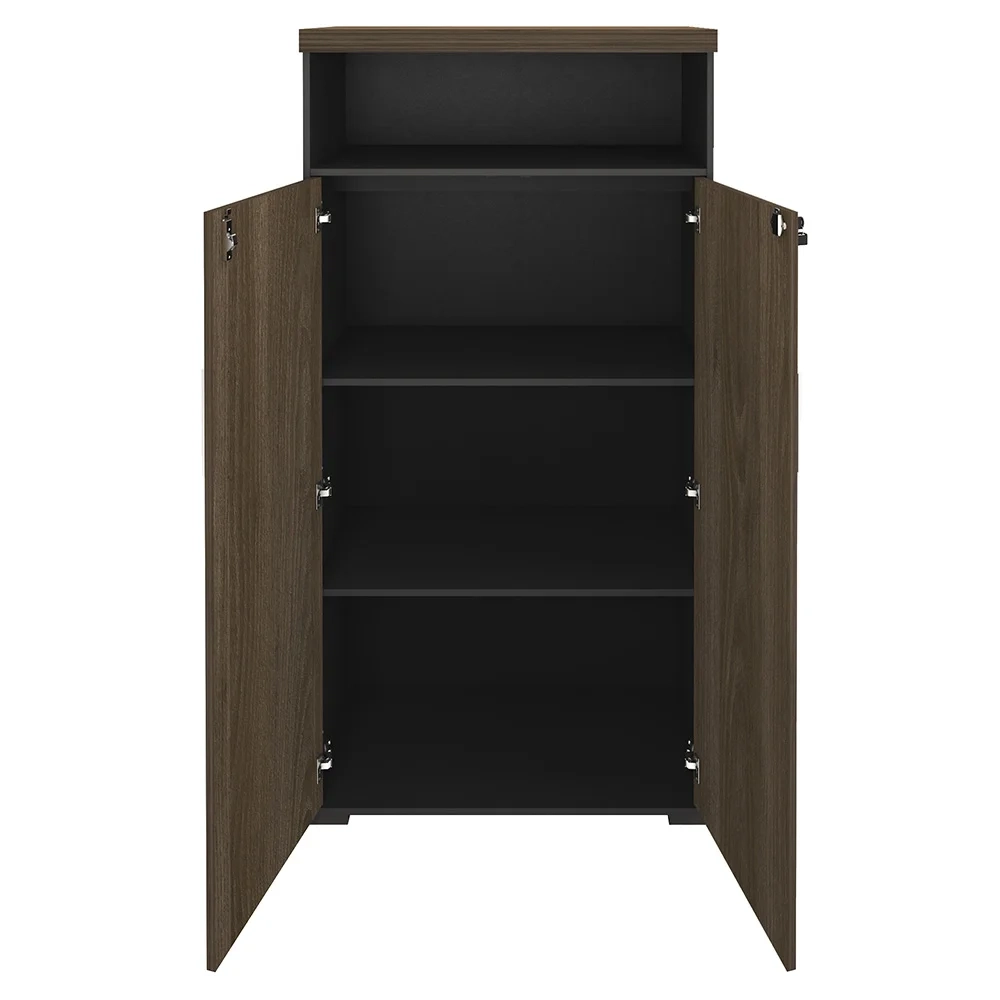 Conjunto Escritório Home Office 3 Peças Mesa Diretor Corp A06 Charuto/Preto - Mpozenato