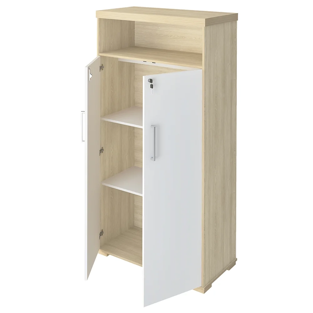 Conjunto Escritório Home Office 4 Peças Mesa Diretor Corp A06 Carvalho/Branco - Mpozenato