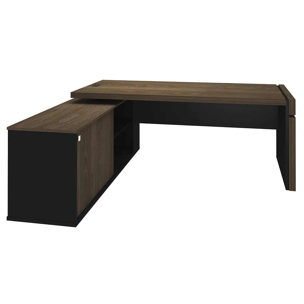 Conjunto Escritório Home Office 4 Peças Mesa Diretor Corp A06 Charuto/Preto - Mpozenato