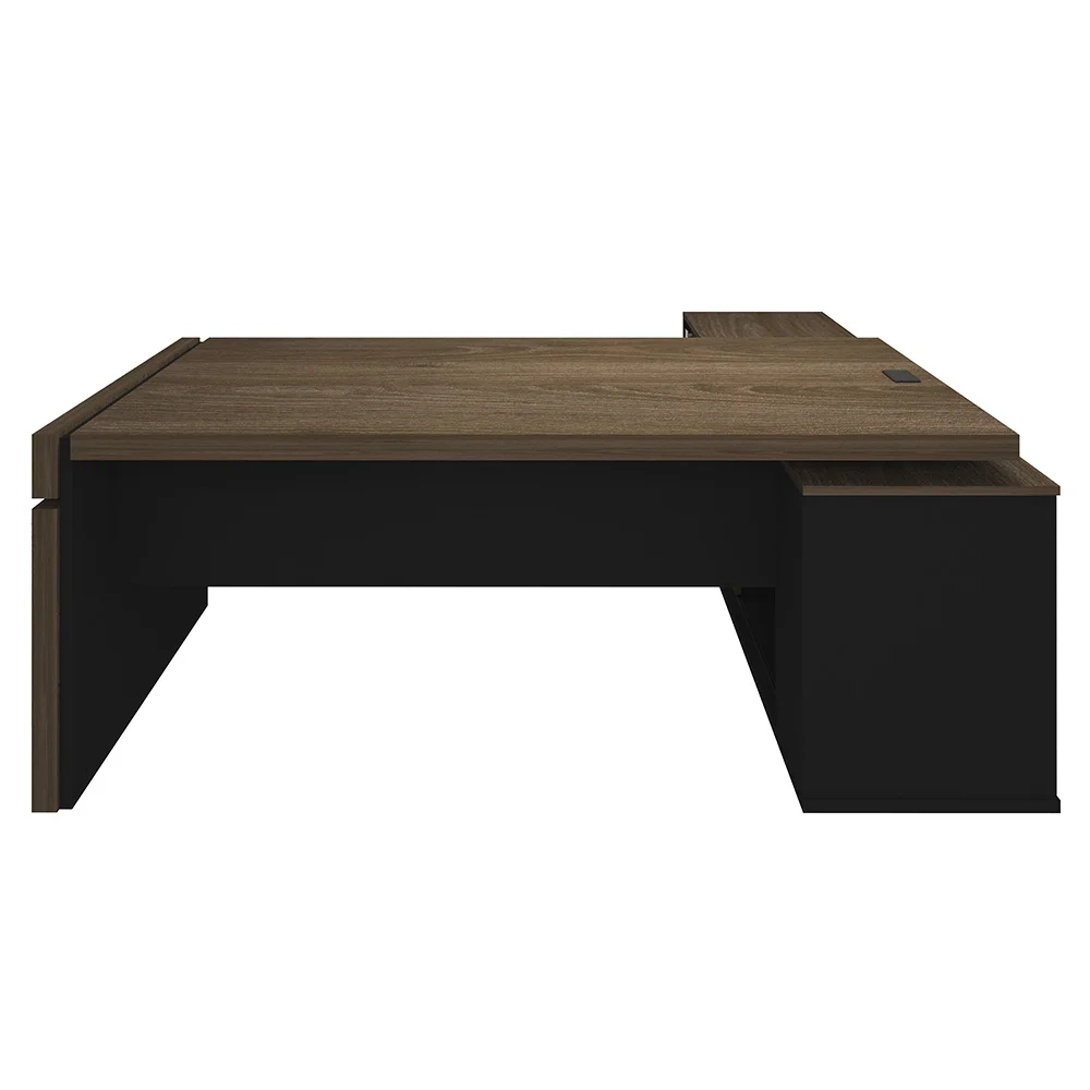 Conjunto Escritório Home Office 4 Peças Mesa Diretor Corp A06 Charuto/Preto - Mpozenato