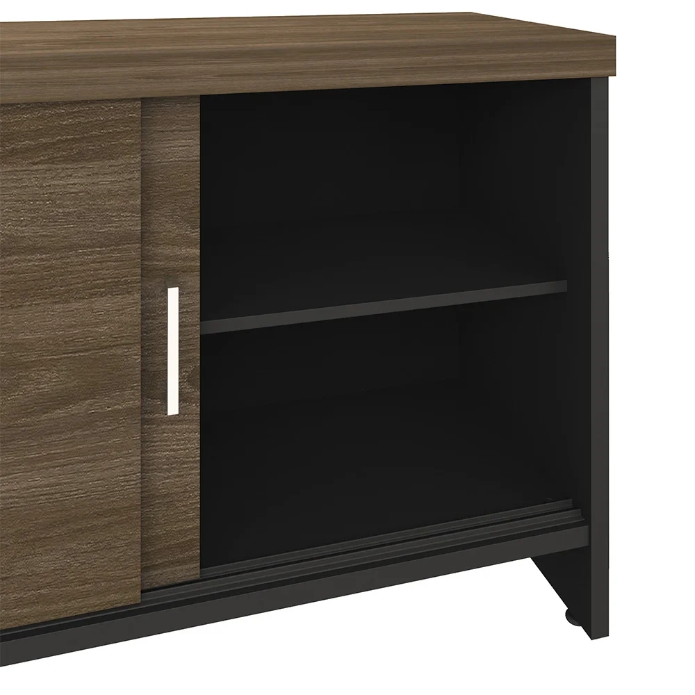 Conjunto Escritório Home Office 4 Peças Mesa Diretor Corp A06 Charuto/Preto - Mpozenato