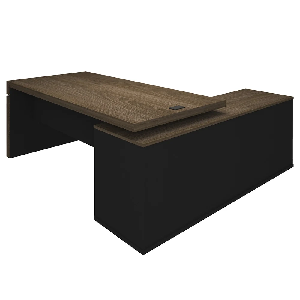 Conjunto Escritório Home Office 4 Peças Mesa Diretor Corp A06 Charuto/Preto - Mpozenato