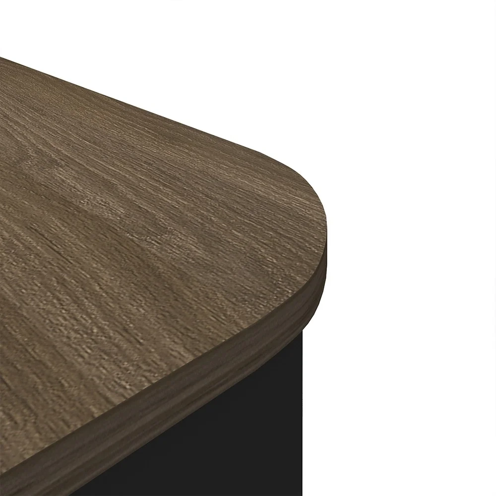 Conjunto Escritório 3 Peças Mesa Lado Direito Corp A06 Charuto/Preto - Mpozenato