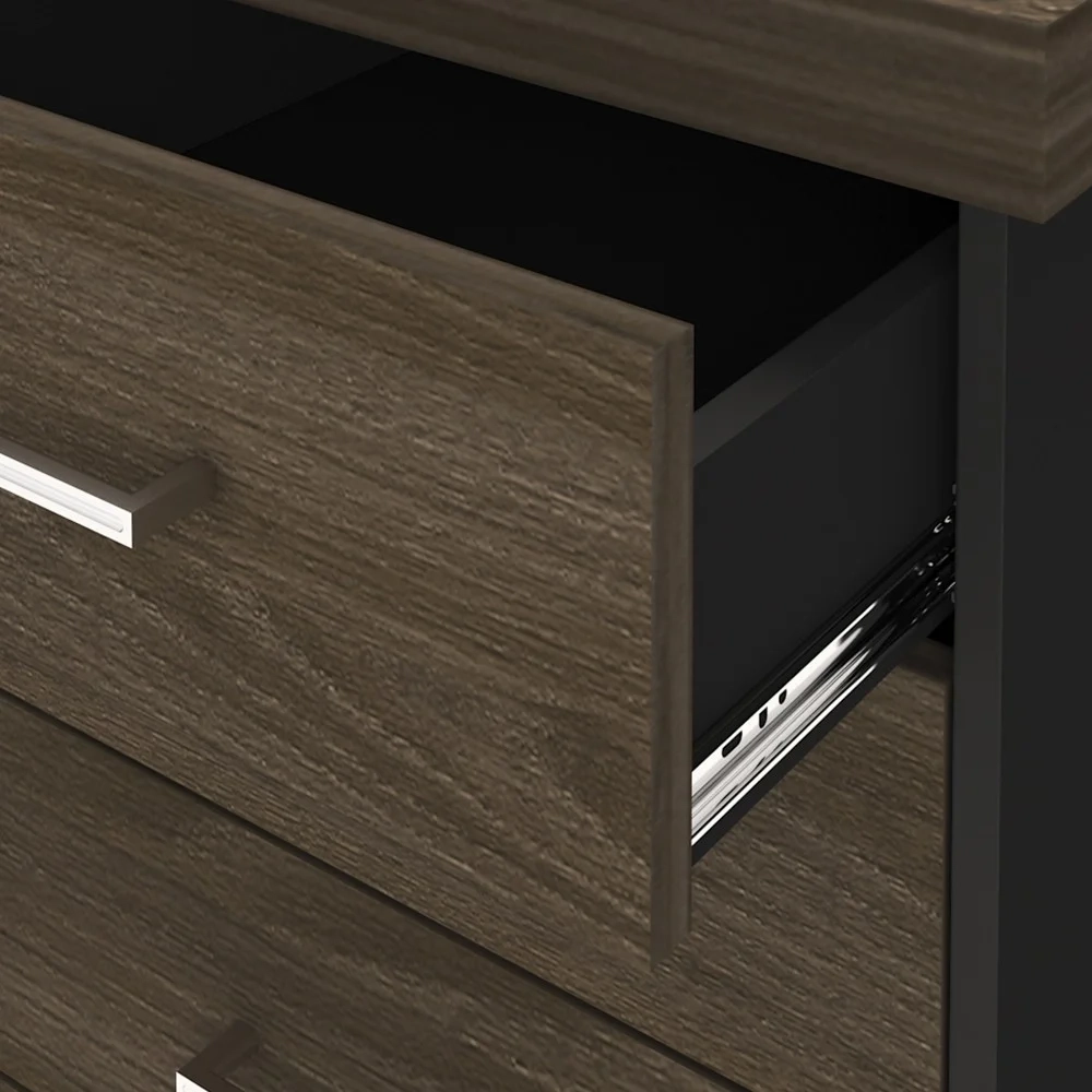 Conjunto Escritório 3 Peças Mesa Lado Direito Corp A06 Charuto/Preto - Mpozenato