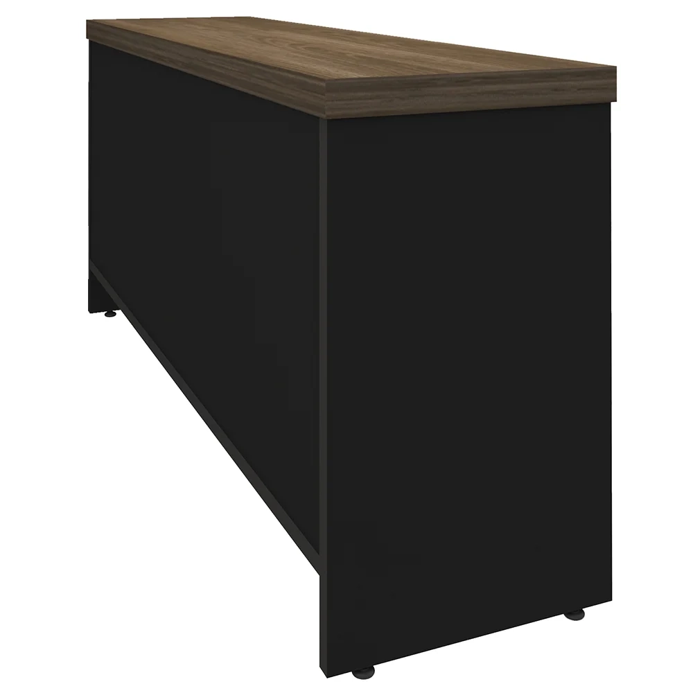 Conjunto Escritório 3 Peças Mesa 158cm Corp A06 Charuto/Preto - Mpozenato