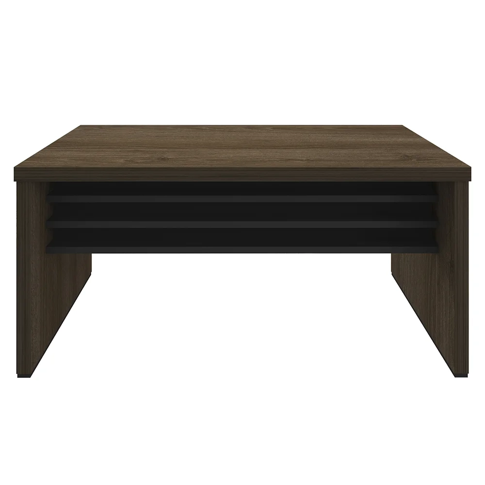 Conjunto Escritório 3 Peças Mesa 158cm Corp A06 Charuto/Preto - Mpozenato