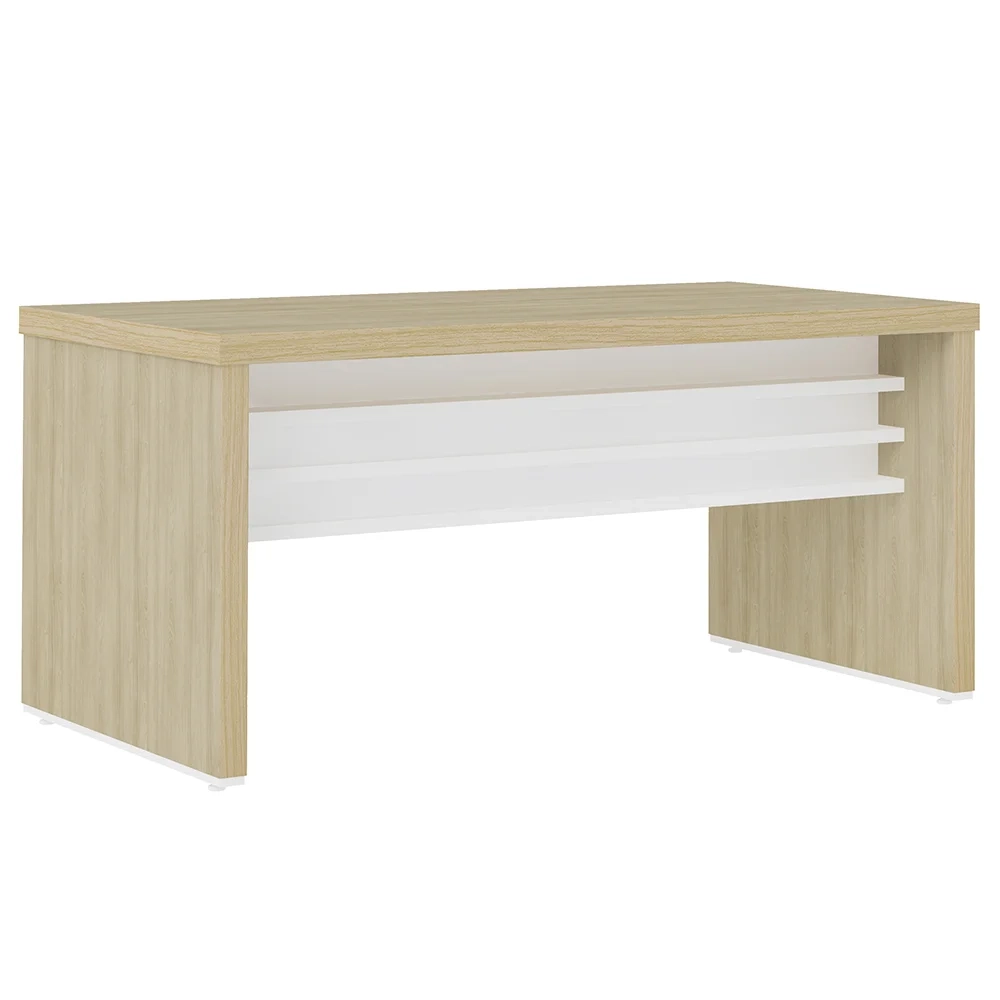 Conjunto Escritório 3 Peças Mesa 158cm Corp A06 Carvalho/Branco - Mpozenato