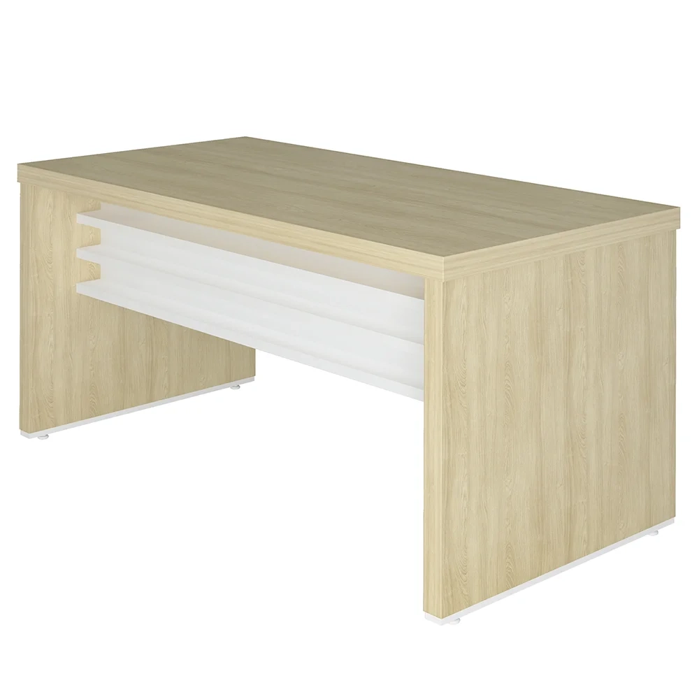 Conjunto Escritório 3 Peças Mesa 158cm Corp A06 Carvalho/Branco - Mpozenato