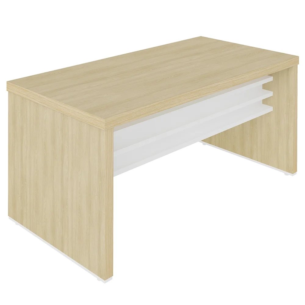 Conjunto Escritório 3 Peças Mesa 158cm Corp A06 Carvalho/Branco - Mpozenato