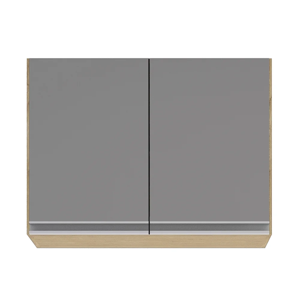 Armário de Cozinha Modulado de Canto 7 Peças CP35 Balcão com Tampo Castanho/Cinza - Lumil