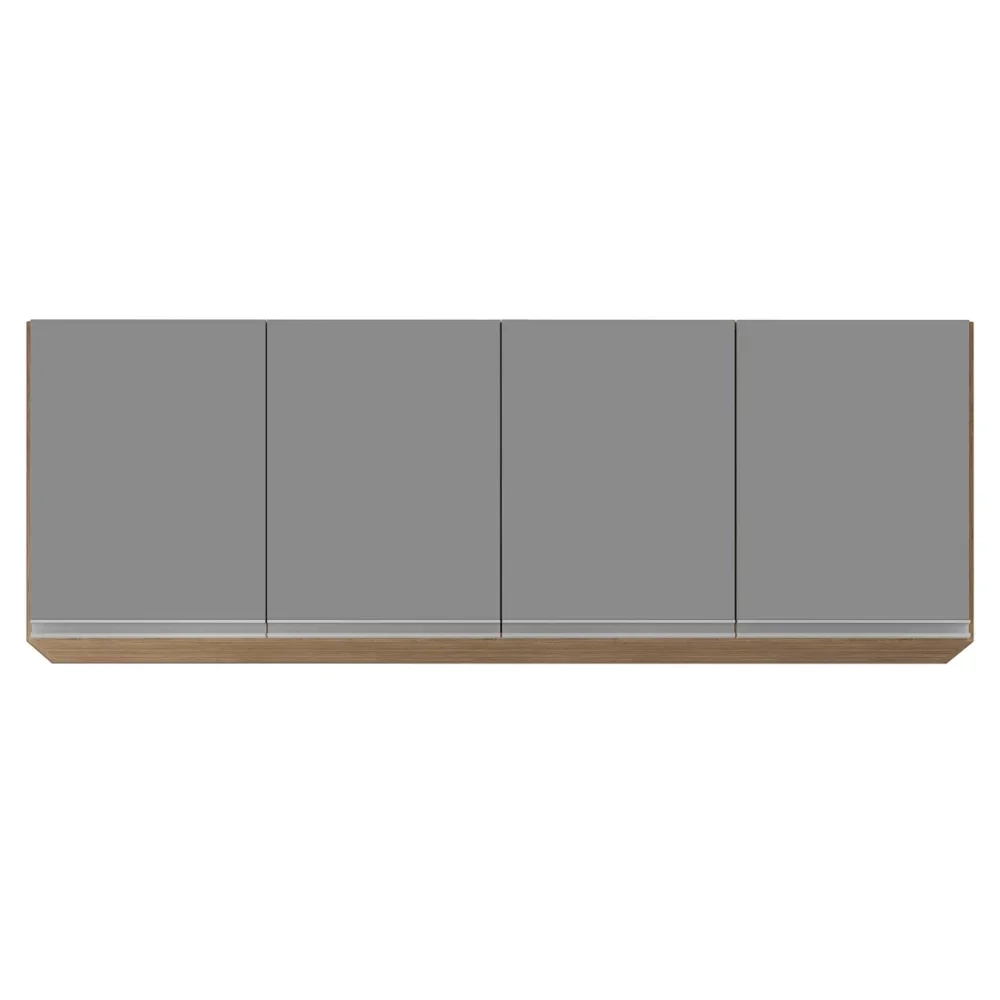 Armário de Cozinha Modulado de Canto Direito 5 Peças CP44 Balcão com Tampo Castanho/Cinza - Lumil