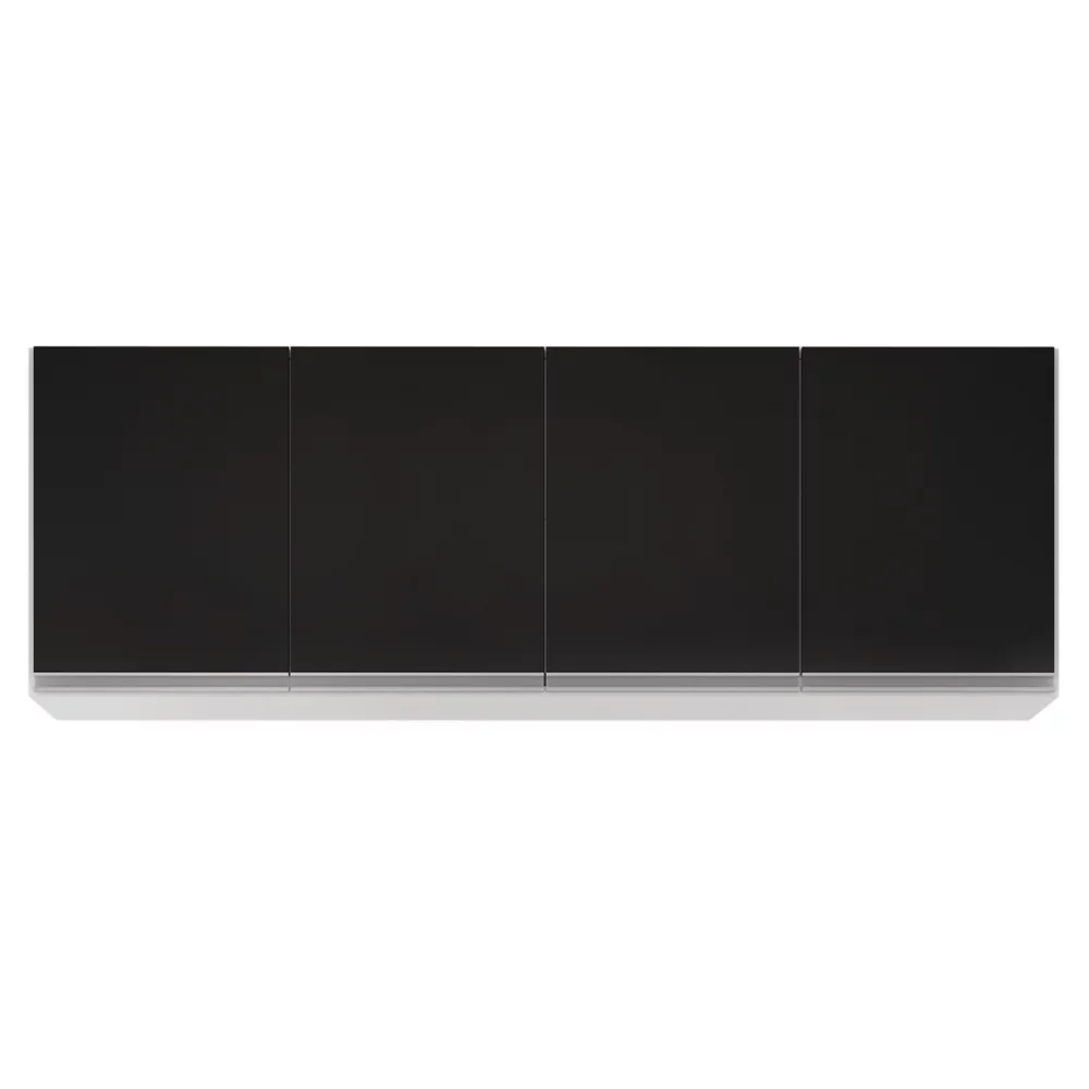 Armário de Cozinha Modulado de Canto Direito 5 Peças CP44 Balcão com Tampo Branco/Preto - Lumil