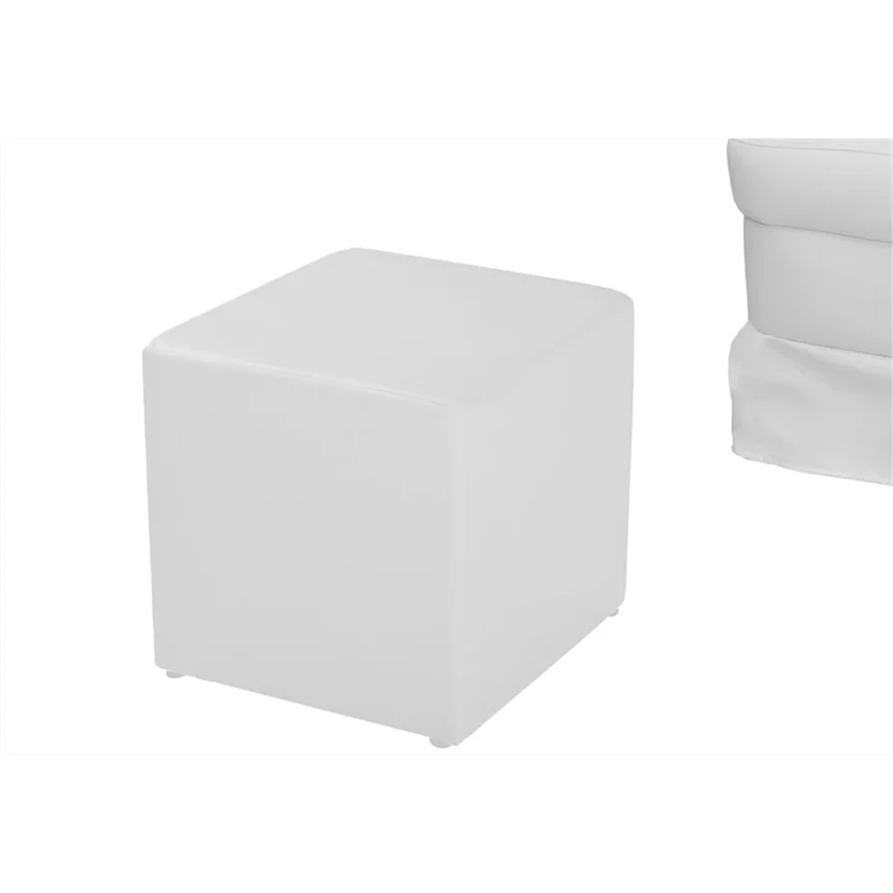 Poltrona de Amamentação Balanço e Puff Sabrina Sintético Branco - Phoenix Baby