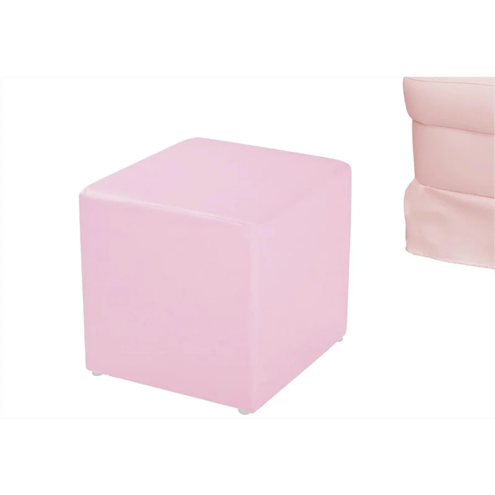 Poltrona de Amamentação Balanço e Puff Sabrina Sintético Rosa Bebê - Phoenix Baby