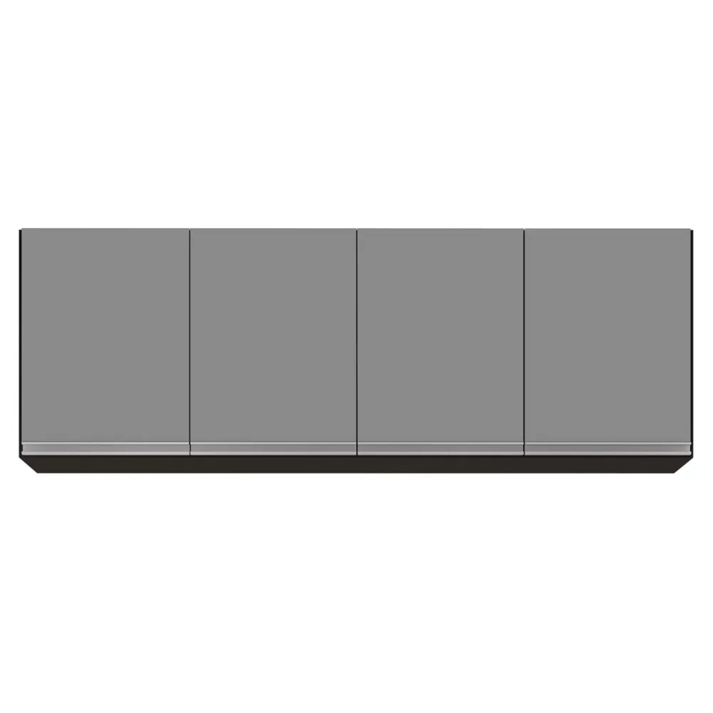 Armário de Cozinha Modulado de Canto Direito 5 Peças CP45 com Pia Inox Preto/Cinza - Lumil