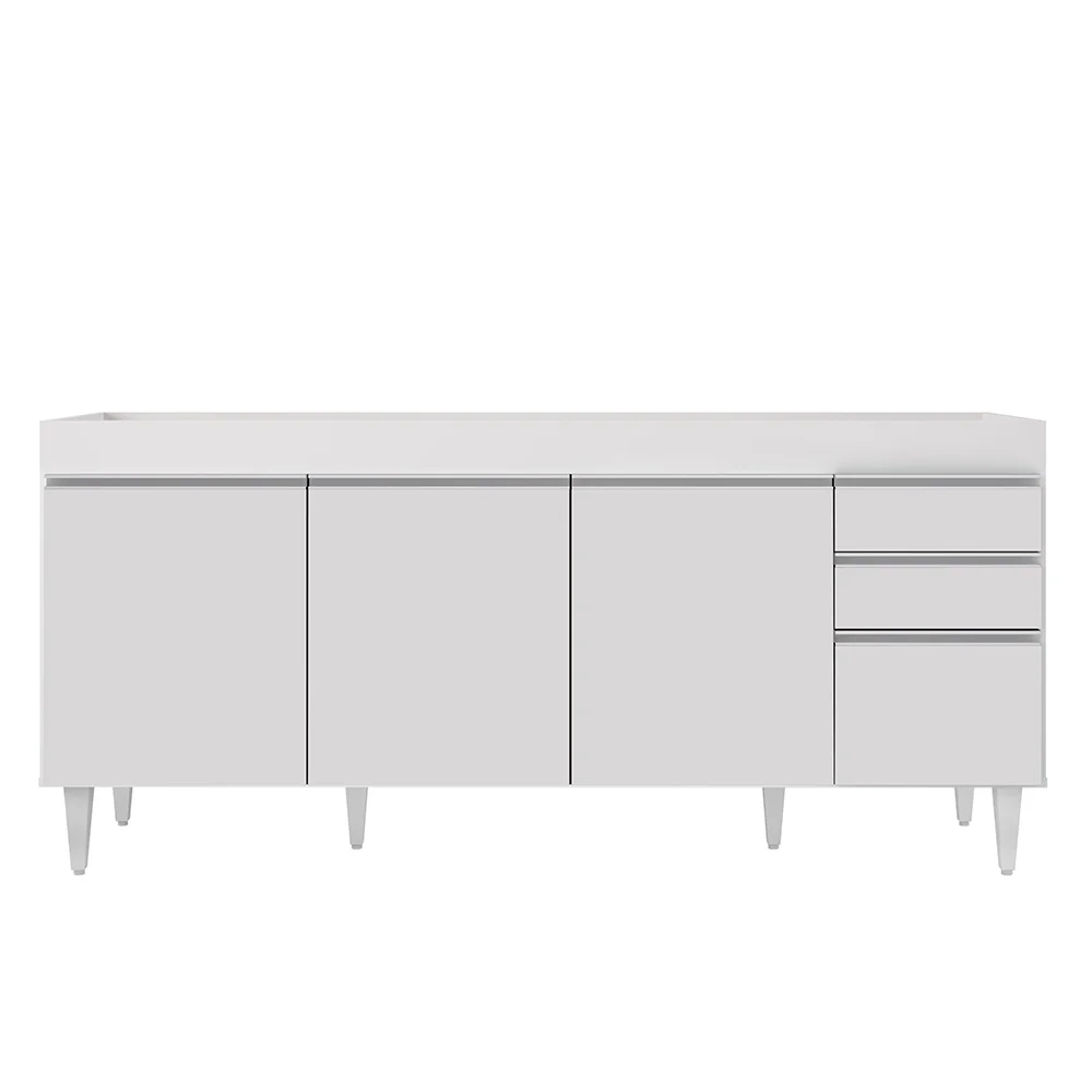 Armário de Cozinha Modulado de Canto Esquerdo 5 Peças CP52 Balcão sem Tampo Branco - Lumil